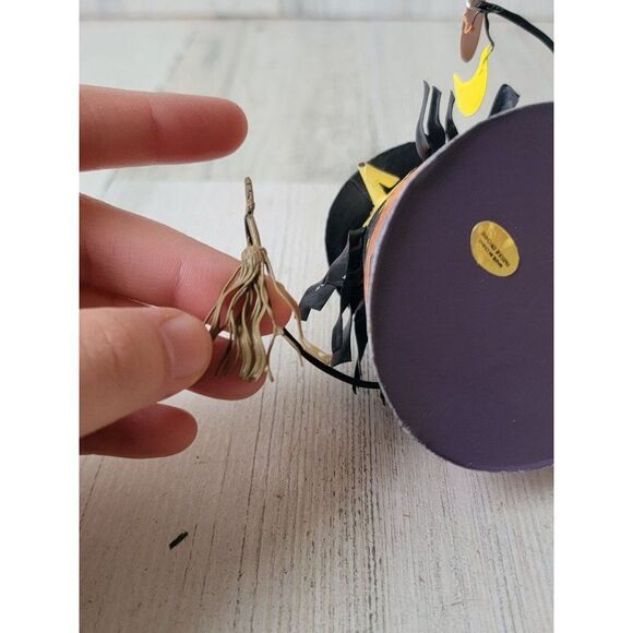 Vintage witch metal candle stick holder Moon pumpkin balloon Halloween‎ - Picture 5 of 9